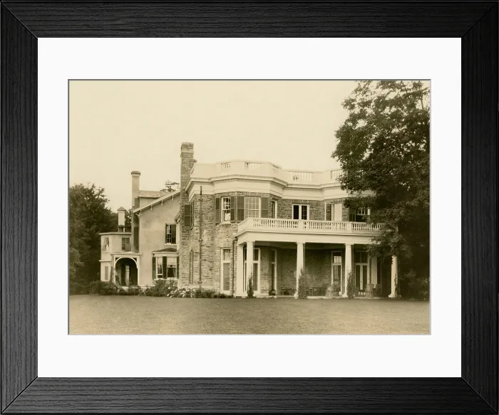 Framed Print : President Roosevelt's Hyde Park, N.Y. home on the Springwood estate. 1933. View of the southern part of the structure with field stone addition made in 1916. (BSLOC_2013_6_39) Framed Print : President Roosevelt's Hyde Park, N.Y. home on the Springwood estate. 1933. View of the southern part of the structure with field stone addition made in 1916. (BSLOC_2013_6_39)