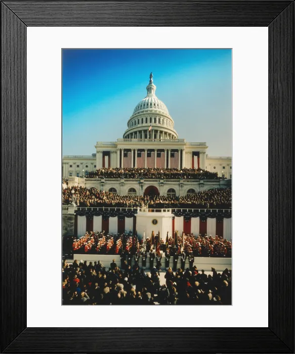 Framed Print : U.S. Capitol West Front during the Inauguration of President William Clinton. Jan. 20, 1993. (BSLOC_2015_14_80) Framed Print : U.S. Capitol West Front during the Inauguration of President William Clinton. Jan. 20, 1993. (BSLOC_2015_14_80)