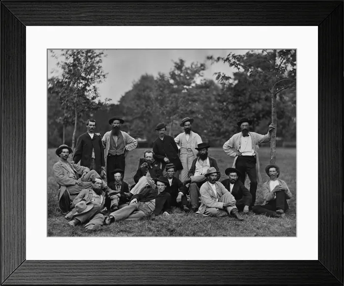 Framed Print : Union scouts and guides at Army of the Potomac winter quarters, Brandy Station, Virginia, in March 1864. These men were part of the Bureau of Military Intelligence, headed by Gen Framed Print : Union scouts and guides at Army of the Potomac winter quarters, Brandy Station, Virginia, in March 1864. These men were part of the Bureau of Military Intelligence, headed by Gen