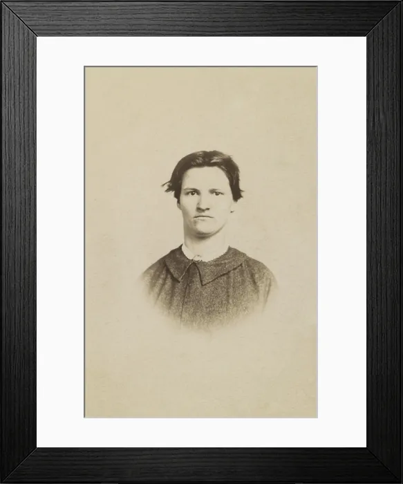 Framed Print : Unidentified female Confederate prisoner of war. Little is known about this young women with an unusual short haircut Framed Print : Unidentified female Confederate prisoner of war. Little is known about this young women with an unusual short haircut
