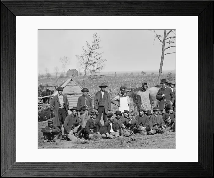 Framed Print : Union scouts and guides of the Union Army of the Potomac, at winter quarters, Brandy Station, March 1864 Framed Print : Union scouts and guides of the Union Army of the Potomac, at winter quarters, Brandy Station, March 1864