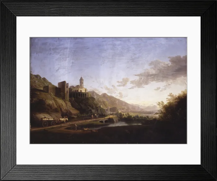 Framed Print : View of Our Lady of Sassella on the road Stelvio (Veduta della Madonna della Sassella sulla strada dello Stelvio), by Marco Gozzi, 1833, 19th Century, oil on canvas, 36 x 45 cm Framed Print : View of Our Lady of Sassella on the road Stelvio (Veduta della Madonna della Sassella sulla strada dello Stelvio), by Marco Gozzi, 1833, 19th Century, oil on canvas, 36 x 45 cm
