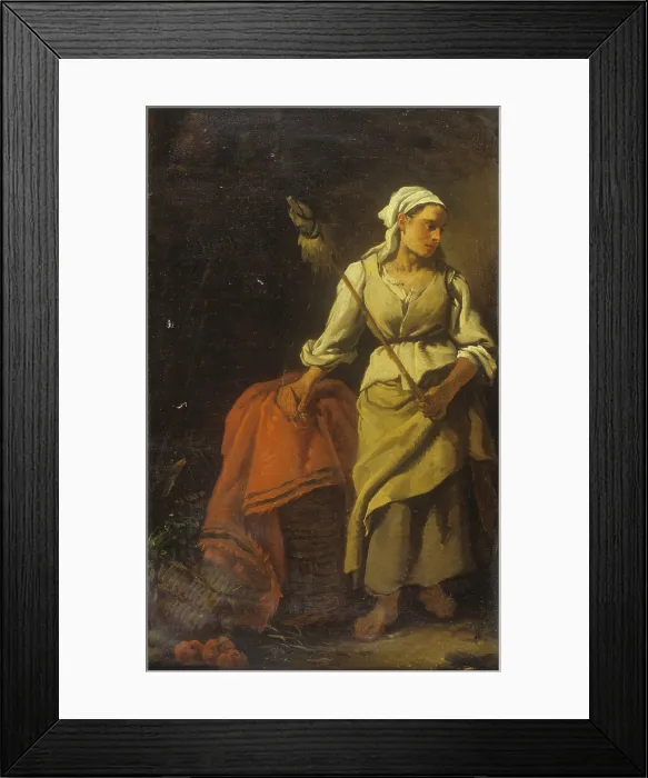 Framed Print : Spinner Standing, by Francesco Londonio, 1758, 18th Century, oil on framed paper - Italy, Lombardy, Milan, Castello Sforzesco, Civic Collection of Ancient Art. Whole artwork view Framed Print : Spinner Standing, by Francesco Londonio, 1758, 18th Century, oil on framed paper - Italy, Lombardy, Milan, Castello Sforzesco, Civic Collection of Ancient Art. Whole artwork view