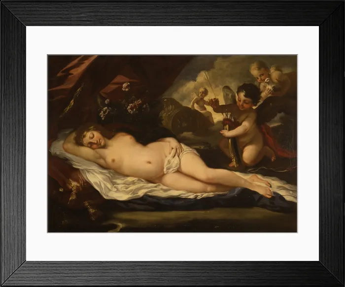 Framed Print : Venus with Putti, attributed to Pietro Liberi, 1780 - 1799, 18th Century, oil on canvas - Italy, Lombardy, Milan, Castello Sforzesco, Civic Collections of Ancient Art Framed Print : Venus with Putti, attributed to Pietro Liberi, 1780 - 1799, 18th Century, oil on canvas - Italy, Lombardy, Milan, Castello Sforzesco, Civic Collections of Ancient Art