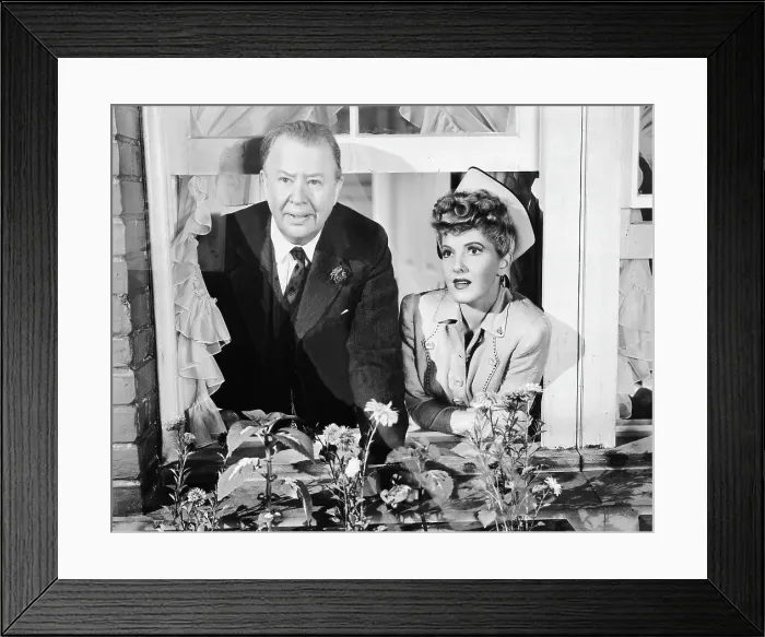 Framed Print : THE MORE THE MERRIER, from left, Charles Coburn, Jean Arthur, 1943