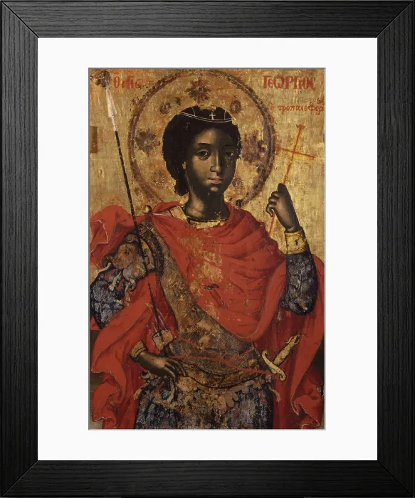 Framed Print : Saint George, by Mihal Anagnosti, 1827, 19th Century, tempera on wood - Albania, Tirana, Institute for Cultural Monuments. Whole artwork view