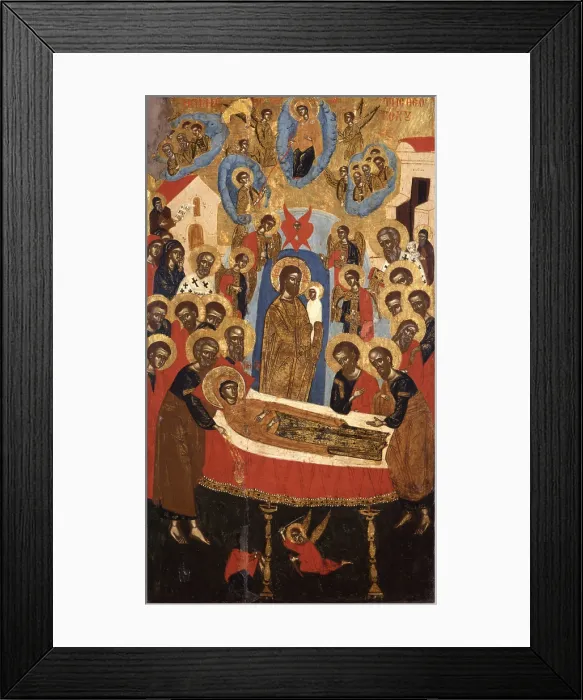 Framed Print : Dormitio Virginis, by Unknown Artist, 1762, 18th Century, tempera on wood - Albania, Tirana, Institute for Cultural Monuments. Whole artwork view