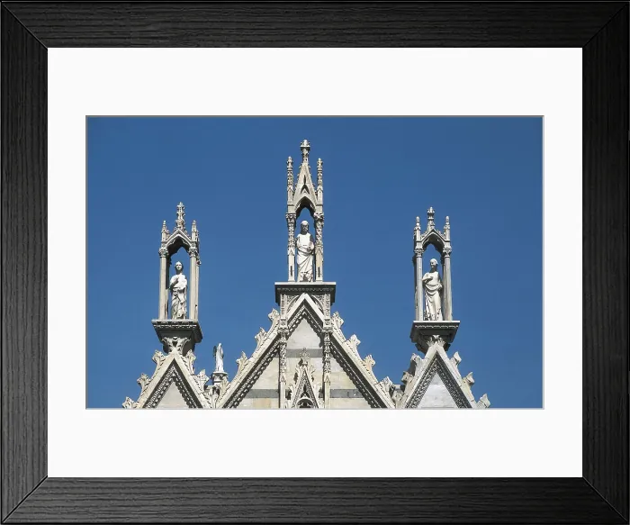Framed Print : Church of Santa Maria della Spina. 1323-1333. ITALY. TUSCANY. PISA. Pisa. Upper section of the faade with sculptures attributed to Giovanni Pissano's circle. Gothic art Framed Print : Church of Santa Maria della Spina. 1323-1333. ITALY. TUSCANY. PISA. Pisa. Upper section of the faade with sculptures attributed to Giovanni Pissano's circle. Gothic art