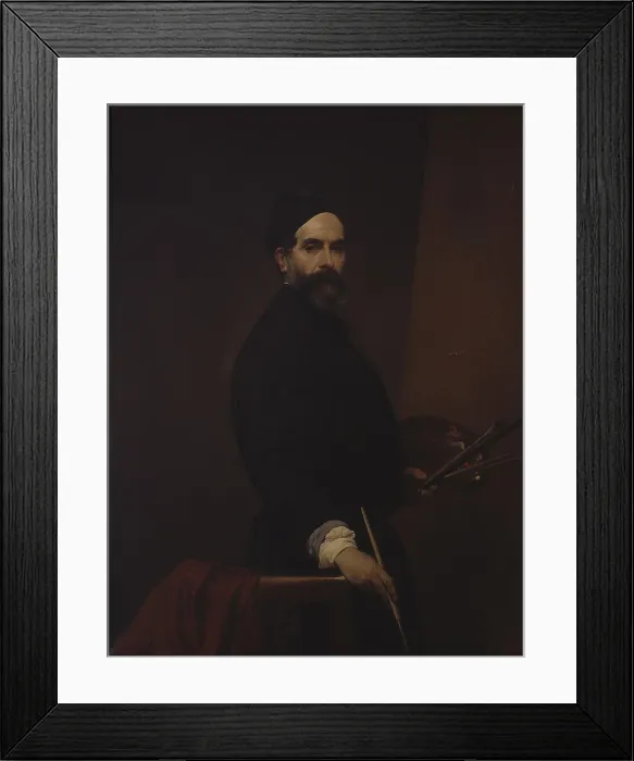 Framed Print : Self Portrait at fifty-seven years (Autoritratto a cinquantasette anni), by Francesco Hayez, 1848, 19th Century, oil on canvas. - Italy, Lombardy, Milan, Brera Collection