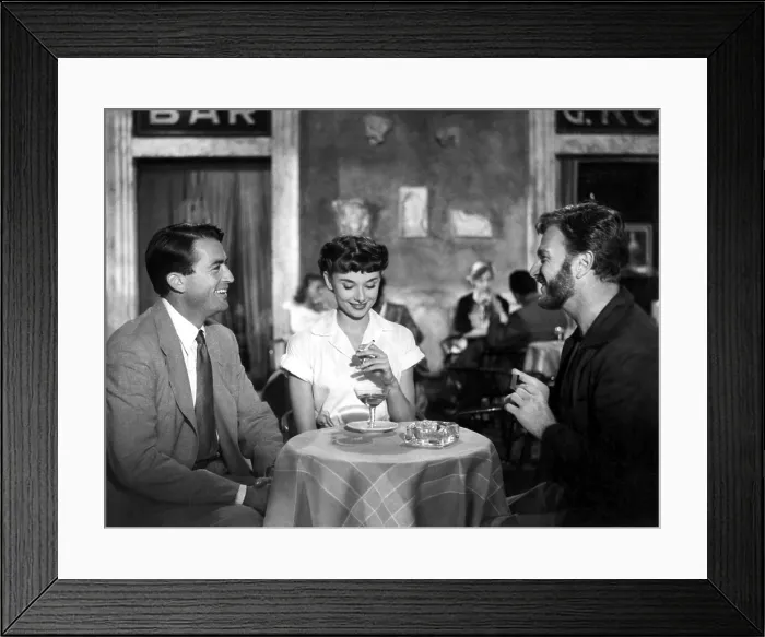 Framed Print : ROMAN HOLIDAY, Gregory Peck, Audrey Hepburn, Eddie Albert, 1953
