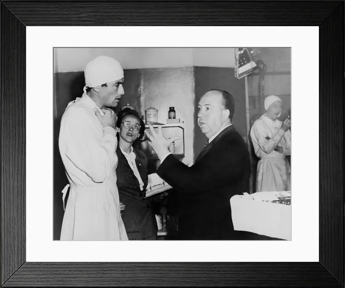 Framed Print : Alfred Hitchcock discusses scene in Spellbound with Gregory Peck and script clerk Adele Cannon - (BSLOC_2014_17_81) Framed Print : Alfred Hitchcock discusses scene in Spellbound with Gregory Peck and script clerk Adele Cannon - (BSLOC_2014_17_81)
