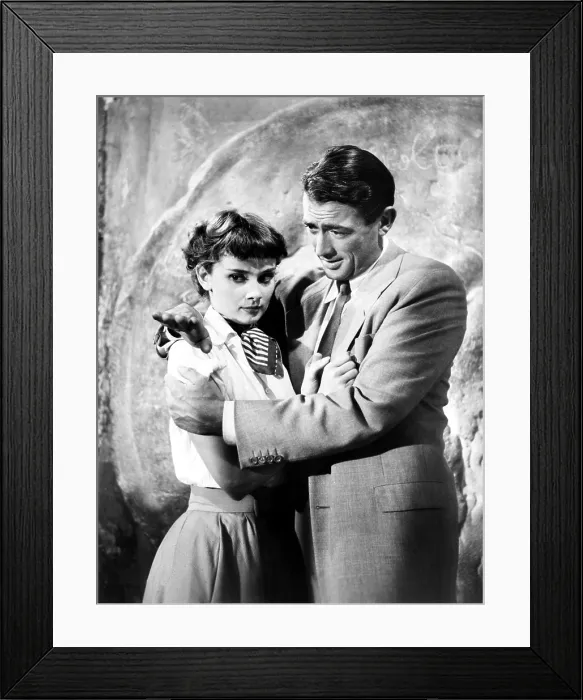 Framed Print : ROMAN HOLIDAY, Gregory Peck, Audrey Hepburn, 1953
