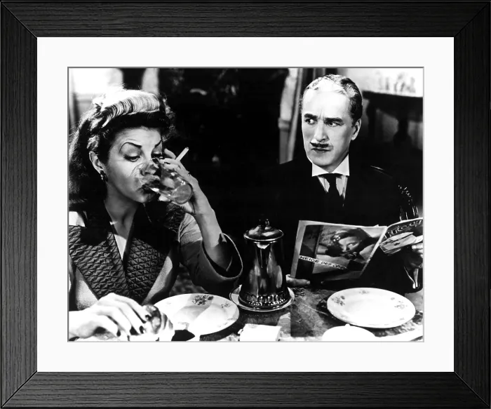 Framed Print : MONSIEUR VERDOUX, Martha Raye, Charlie Chaplin, 1947