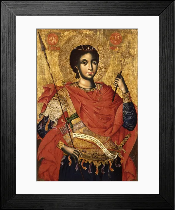 Framed Print : Saint George, by Mihal Anagnosti, 19th Century, tempera on wood - Albania, Tirana, Institute for Cultural Monuments. Albania, Tirana, Institute for Cultural Monuments