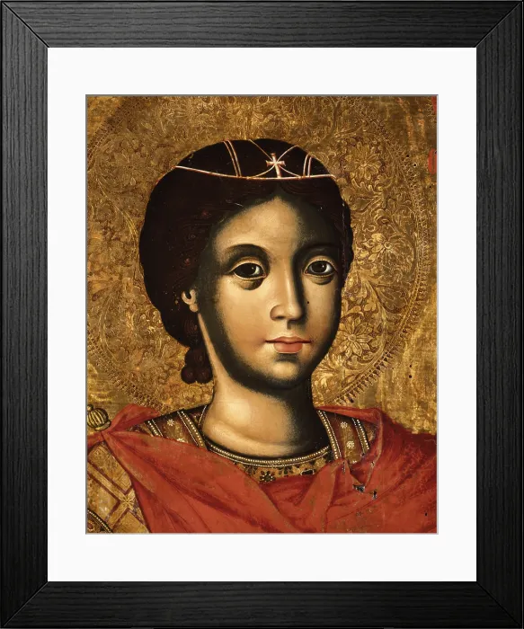 Framed Print : Saint George, by Mihal Anagnosti, 19th Century, tempera on wood - Albania, Tirana, Institute for Cultural Monuments. Detail Framed Print : Saint George, by Mihal Anagnosti, 19th Century, tempera on wood - Albania, Tirana, Institute for Cultural Monuments. Detail