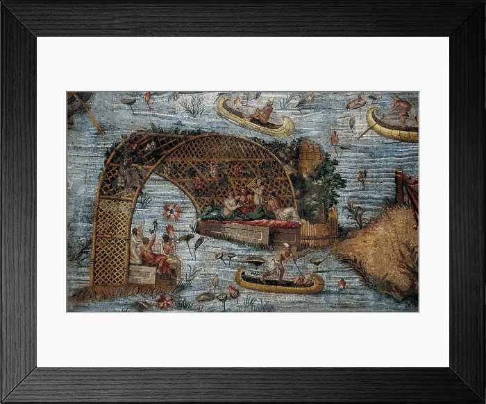 Framed Print : Barberini Mosaic or Nile Mosaic. 1st-2nd c. Lower detail. Roman art. Early Empire. Mosaic. ITALY. Palestrina. Palestrina National Museum of Archaeology