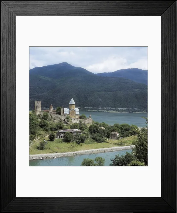 Framed Print : GEORGIA. Ananuri. Fortress of Dukes of Aragvi (16th c.). In the backgriund, the Central Caucasus Mountains. AISA / Everett Collection**US SALES ONLY**