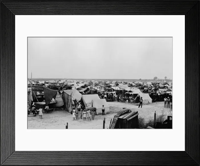 Framed Print : Camp of Striking Mexican American migrant camp. Corcoran, CA. Oct. 1933. The women and girls in the foreground are bound for the picket line. (BSLOC_2013_6_92)