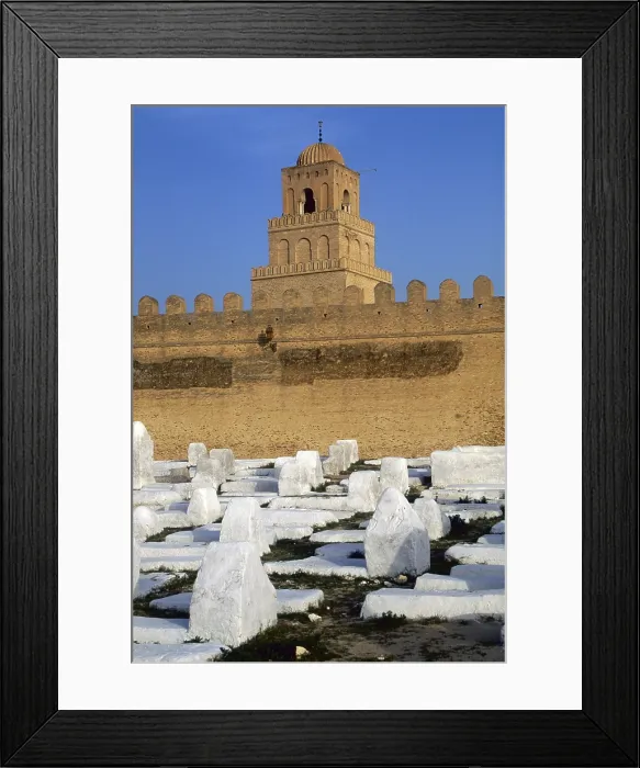 Framed Print : Old cemetery near the minaret of Kairouan, by Aghlabid craftmen, 836, 9th Century, brickwork - Whole artwork view