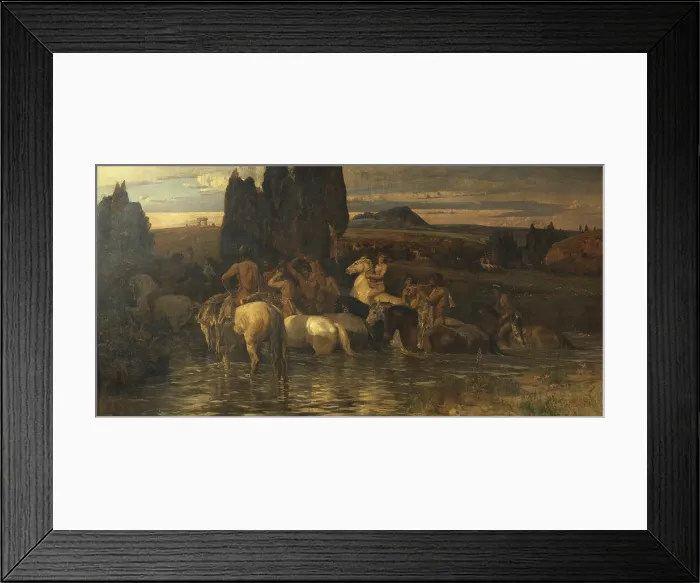 Framed Print : Centaurs (Centauri), by Henry Colemann, 1895, 19th Century, oil on canvas, 223 x 449 cm - Whole artwork view