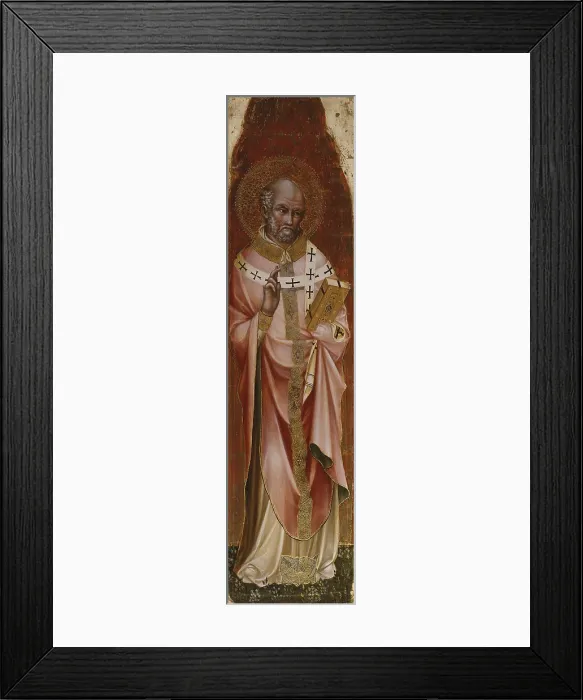 Framed Print : Altarpiece of the Annunciation, by Lorenzo Veneziano, 1371, 14th century, board gold background. - Italy, Veneto, Venice, Gallerie dell'Accademia. Detail. St