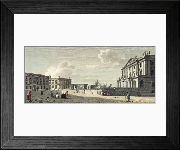 Framed Print : Barcelona. The Llotja (ancient stock exchange), the Palace of the Captain General of the Customs, and the gate of the sea. Drawing by Jacques Moulinier. Engraving. SPAIN