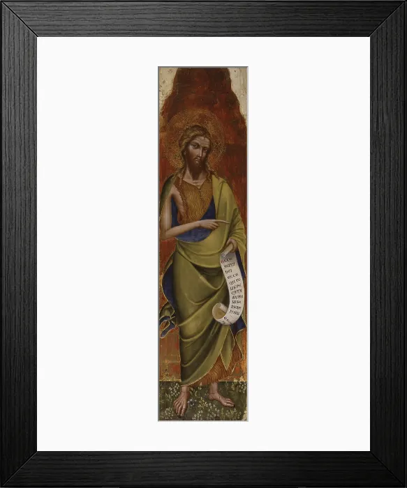 Framed Print : Altarpiece of the Annunciation, by Lorenzo Veneziano, 1371, 14th century, board with gold background. - Italy, Veneto, Venice, Gallerie dell'Accademia. Detail. St Framed Print : Altarpiece of the Annunciation, by Lorenzo Veneziano, 1371, 14th century, board with gold background. - Italy, Veneto, Venice, Gallerie dell'Accademia. Detail. St