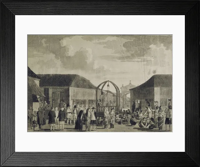 Framed Print : Malaspina Expedition. Philippines (1792). Manila market. Drawing by Juan Ravenet. Drawing. SPAIN. Madrid. Navy Museum. AISA / Everett Collection**US SALES ONLY**