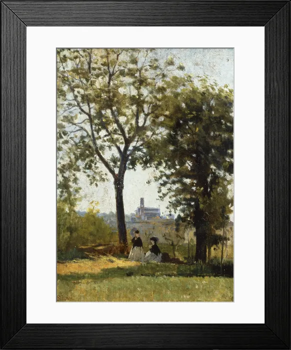 Framed Print : Monte alle Croci, by Silvestro Lega, c. 1870, 19th Century, oil on canvas - Whole artwork view Framed Print : Monte alle Croci, by Silvestro Lega, c. 1870, 19th Century, oil on canvas - Whole artwork view