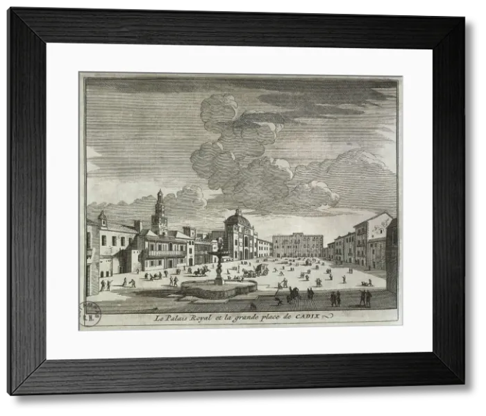 Framed Print : Royal Palace and Great Square of Cadiz in 18th c. Engraving. SPAIN. Madrid. National Library. AISA / Everett Collection**US SALES ONLY** Framed Print : Royal Palace and Great Square of Cadiz in 18th c. Engraving. SPAIN. Madrid. National Library. AISA / Everett Collection**US SALES ONLY**