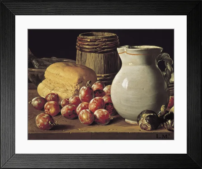 Framed Print : MELNDEZ o MENNDEZ, Lus (1716-1780). Still Life with Plums, Black Figs and Bread. mid. 18th c. Baroque art. Oil on canvas. SPAIN. Madrid. Prado Museum Framed Print : MELNDEZ o MENNDEZ, Lus (1716-1780). Still Life with Plums, Black Figs and Bread. mid. 18th c. Baroque art. Oil on canvas. SPAIN. Madrid. Prado Museum