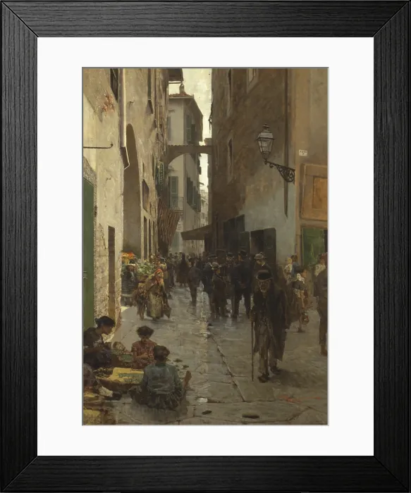 Framed Print : The Ghetto of Florence (Il ghetto di Firenze), by Telemaco Signorini, 1882, 19th Century, oil on canvas, 96 x 66 cm - Whole artwork view