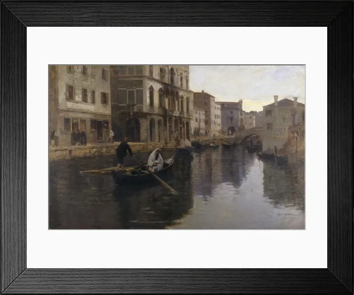 Framed Print : Chioggia, by Leonardo Bazzaro, 1894, 19th Century, oil on canvas, 130 x 200 cm - Whole artwork view