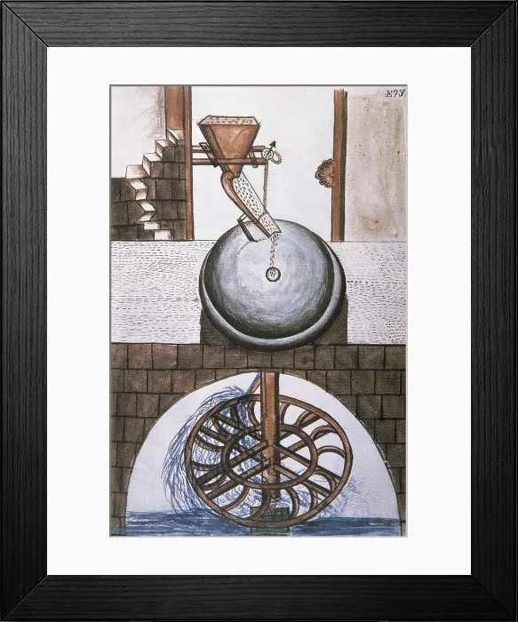 Framed Print : Trujillo del Per at the end of 18th c.: drawings and watercolours commissioned by the Bishop D. Baltasar Jaime Martnez Compan. Wheat mill. SPAIN. Madrid. Palacio Real Library Framed Print : Trujillo del Per at the end of 18th c.: drawings and watercolours commissioned by the Bishop D. Baltasar Jaime Martnez Compan. Wheat mill. SPAIN. Madrid. Palacio Real Library