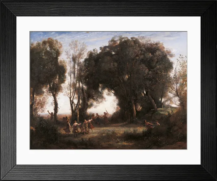 Framed Print : A morning. The Dance of the Nymphs, by Jean-Baptiste-Camille Corot, 1850, 19th Century, oil on canvas - France, Paris, Muse d'Orsay. Whole artwork view Framed Print : A morning. The Dance of the Nymphs, by Jean-Baptiste-Camille Corot, 1850, 19th Century, oil on canvas - France, Paris, Muse d'Orsay. Whole artwork view