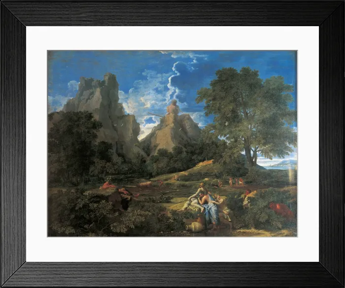 Framed Print : Landscape with Polyphemus, by Nicolas Poussin, 1649, 17th Century, oil on canvas, 155 x 199 cm - Russia, St. Petersburg, The State Hermitage Museum. Whole artwork view Framed Print : Landscape with Polyphemus, by Nicolas Poussin, 1649, 17th Century, oil on canvas, 155 x 199 cm - Russia, St. Petersburg, The State Hermitage Museum. Whole artwork view