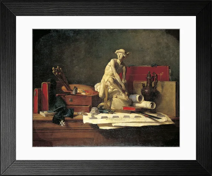 Framed Print : Still Life with Attributes of the Art, by Jean-Baptiste-Simon Chardin, 1766, 18th Century, oil on canvas, 112 x 140, 5 cm - Russia, St. Petersburg, The State Hermitage Museum Framed Print : Still Life with Attributes of the Art, by Jean-Baptiste-Simon Chardin, 1766, 18th Century, oil on canvas, 112 x 140, 5 cm - Russia, St. Petersburg, The State Hermitage Museum
