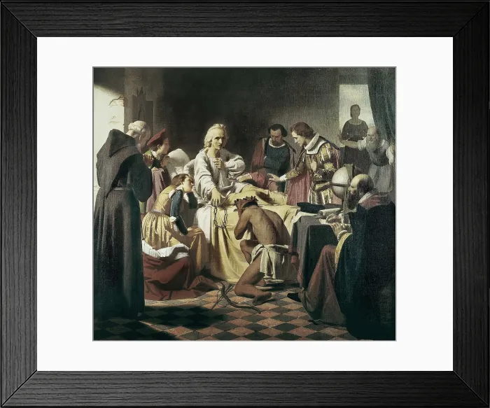 Framed Print : SCIALLERO, Luis (). Dying Columbus. Oil on canvas. AISA / Everett Collection**US SALES ONLY**