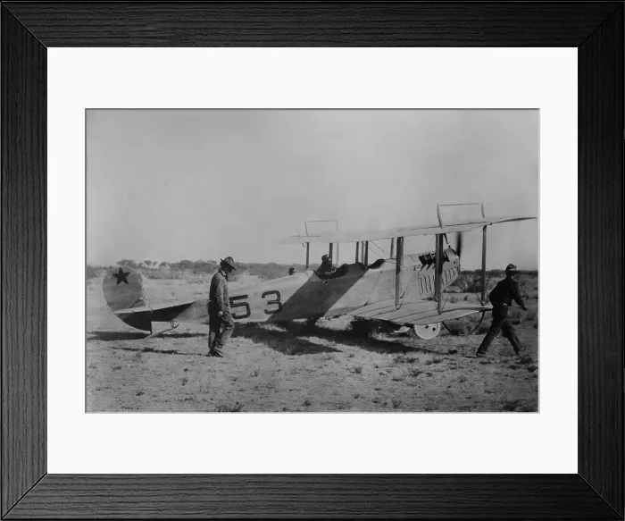Framed Print : US Army pilot Lt. Carleton G. Chapman with Curtiss JN-3 airplane in Mexico, March or April, 1916