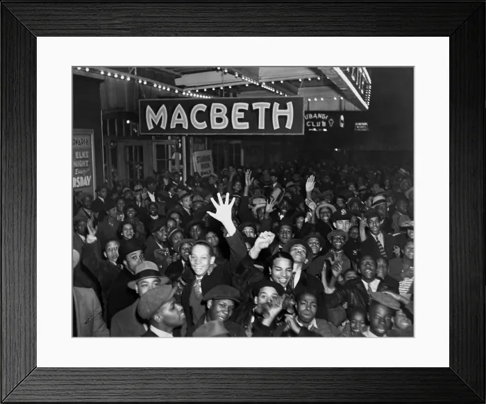 Framed Print : African American crowd celebrates Voodoo Macbeth, 1936 Framed Print : African American crowd celebrates Voodoo Macbeth, 1936