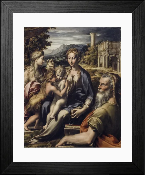 Framed Print : The Madonna and Child with Saints (Madonna con Bambino e santi, o Madonna di San Zaccaria), by Parmigianino, 1530, 16th Century, oil on board, 75, 50 x 60 cm - Italy, Tuscany
