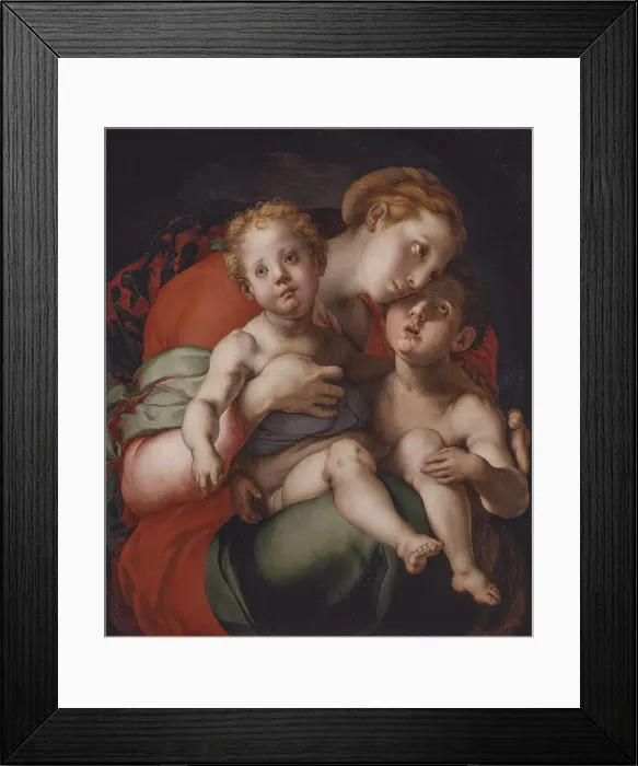 Framed Print : Madonna with Child and Little Saint John (Madonna col Bambino e san Giovannino), by Pontormo, c Framed Print : Madonna with Child and Little Saint John (Madonna col Bambino e san Giovannino), by Pontormo, c