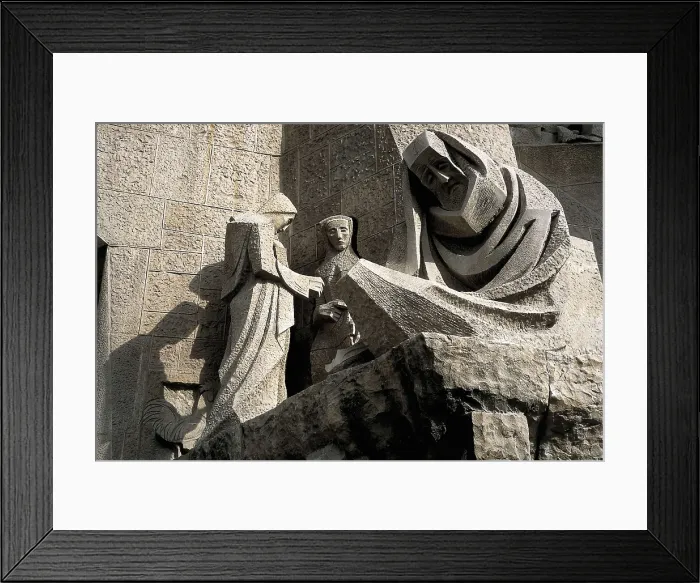 Framed Print : SUBIRACHS, Josep Maria (1927). Holy Family. Faade of Passion. 1987-2002. SPAIN. Barcelona. Expiatory Church of the Holy Family. Sculpture on rock Framed Print : SUBIRACHS, Josep Maria (1927). Holy Family. Faade of Passion. 1987-2002. SPAIN. Barcelona. Expiatory Church of the Holy Family. Sculpture on rock