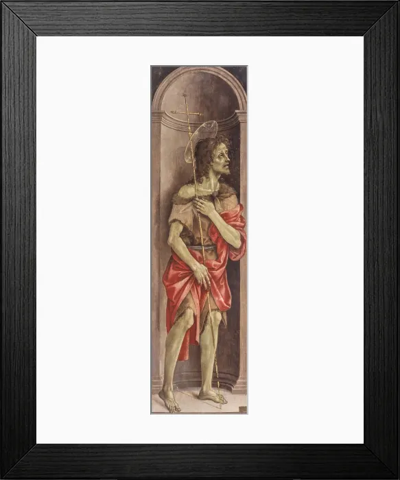 Framed Print : Saint John the Baptist (San Giovanni Battista), by Filippino Lippi, 1500, 16th Century, oil on panel, 133 x 38 cm - Italy, Tuscany, Florence, Accademia Gallery Framed Print : Saint John the Baptist (San Giovanni Battista), by Filippino Lippi, 1500, 16th Century, oil on panel, 133 x 38 cm - Italy, Tuscany, Florence, Accademia Gallery