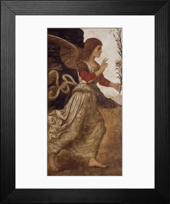 Framed Print : Announcing Angel (Angelo annunciante), by Melozzo da Forl, 1466-1470, 15th Century, oil on canvas, 116 x 60 cm - Italy, Tuscany, Florence, Uffizi Gallery. Whole artwork view Framed Print : Announcing Angel (Angelo annunciante), by Melozzo da Forl, 1466-1470, 15th Century, oil on canvas, 116 x 60 cm - Italy, Tuscany, Florence, Uffizi Gallery. Whole artwork view