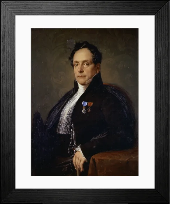 Framed Print : Portrait of Giuseppe Girometti (Ritratto di Giuseppe Girometti), by Francesco Podesti, 1831-1832, 19th Century, oil on canvas, 98, 5 x 70 cm - Italy, Lazio, Rome