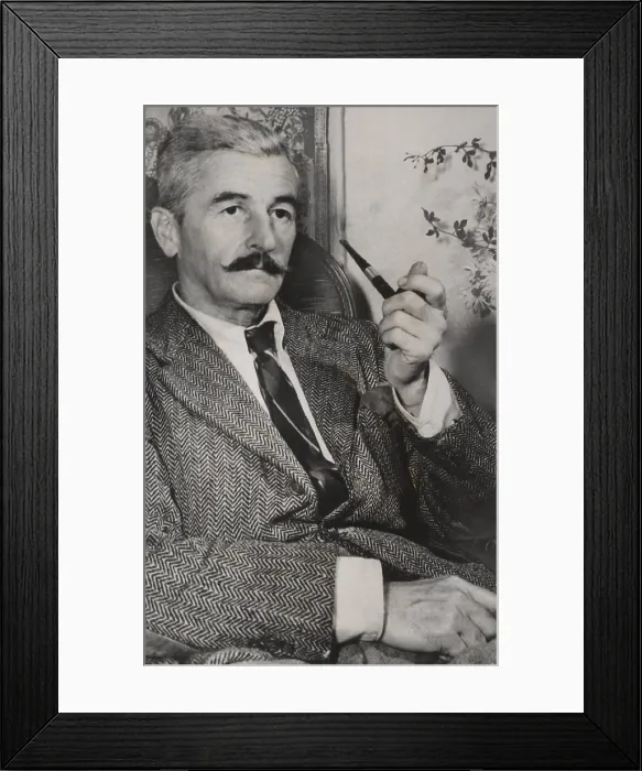 Framed Print : William Faulkner, American southern novelist from Oxford, Mississippi, in the 1940s. He won the 1949 Nobel Prize for Literature (BSLOC_2020_2_51) Framed Print : William Faulkner, American southern novelist from Oxford, Mississippi, in the 1940s. He won the 1949 Nobel Prize for Literature (BSLOC_2020_2_51)