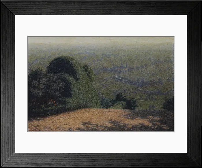 Framed Print : Garden Corner (Angolo di giardino), by Angelo Morbelli, 1912, 20th Century, oil on canvas, 35 x 45 cm - Italy, Lazio, Rome, National Gallery of Modern and Contemporary Art-GNAM