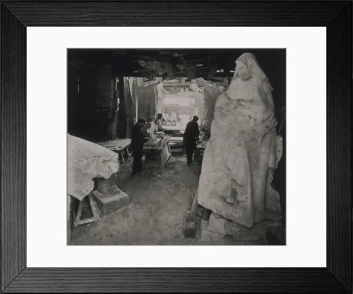 Framed Print : Sculpture workshop in the Sagrada Familia of Barcelona (1904). AISA / Everett Collection**US SALES ONLY**