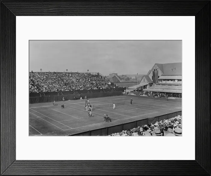 Framed Print : Bill Johnston and Norris Williams play at the U.S. National Championship, Forest Hills, NYC. Aug. 28-Sept. 5, 1916 (BSLOC_2015_17_88)